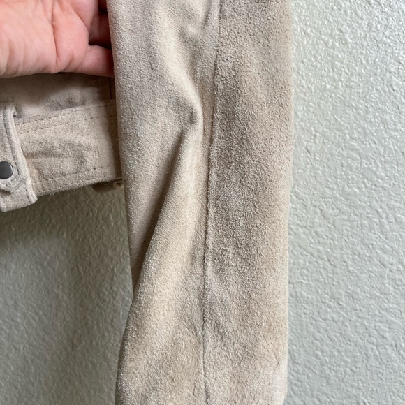 Blanknyc Suede Moto Jacket Medium Leather Sand Tan Biker Cropped whimsygoth Rock - Picture 13 of 16